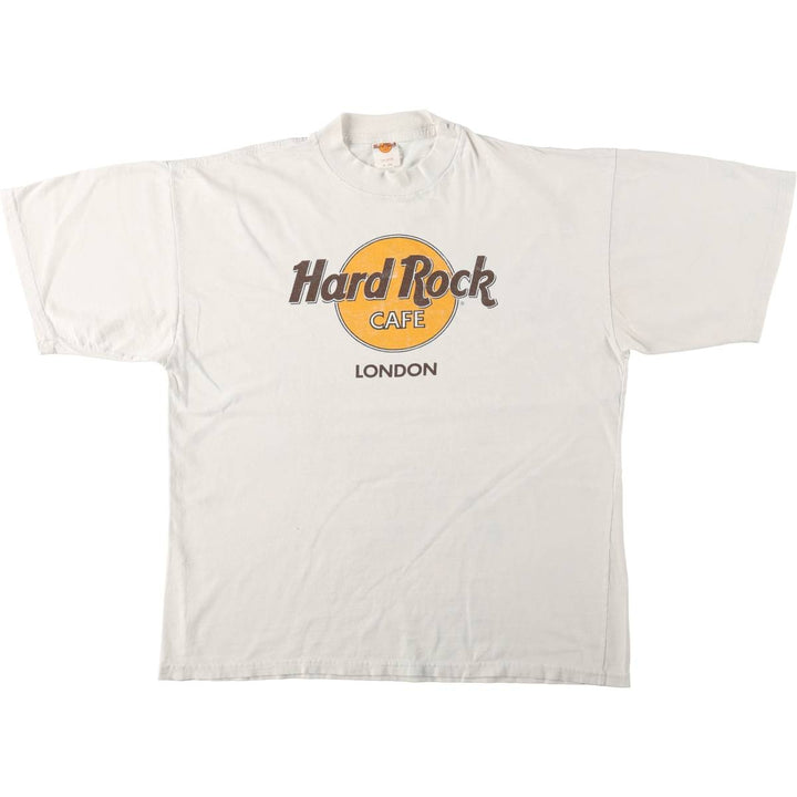 HARD ROCK CAFE Hard Rock Cafe Advertising T-shirt Men's L size cotton white type Vintage Second Hand