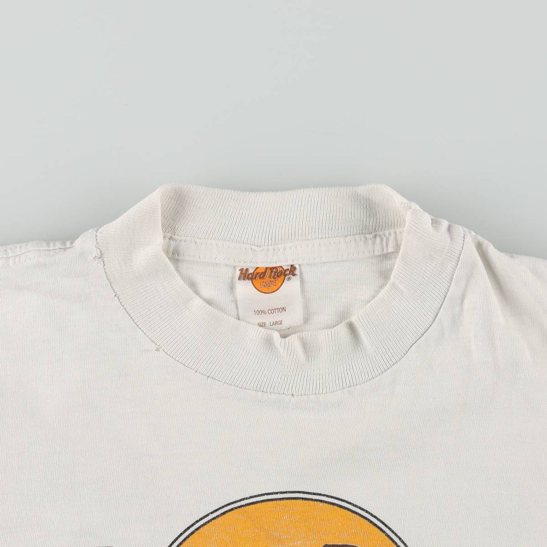HARD ROCK CAFE Hard Rock Cafe Advertising T-shirt Men's L size cotton white type Vintage Second Hand