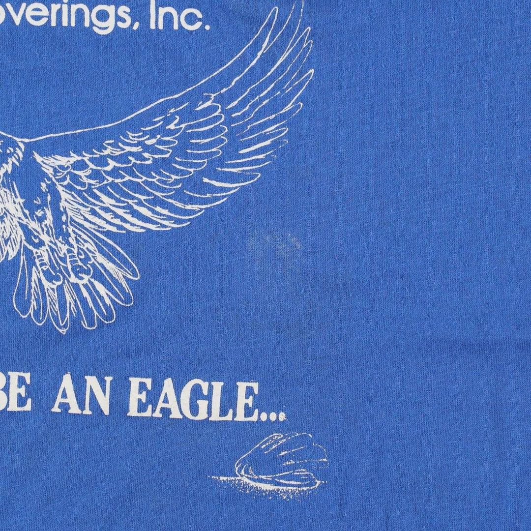 90'S Hanes Seabrook Advertising T-Shirt, Made in USA, Men's XL equivalent, Vintage cotton blue type Vintage Second Hand