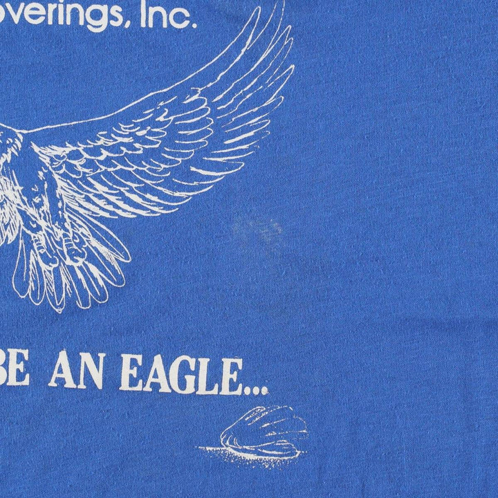 90'S Hanes Seabrook Advertising T-Shirt, Made in USA, Men's XL equivalent, Vintage cotton blue type Vintage Second Hand
