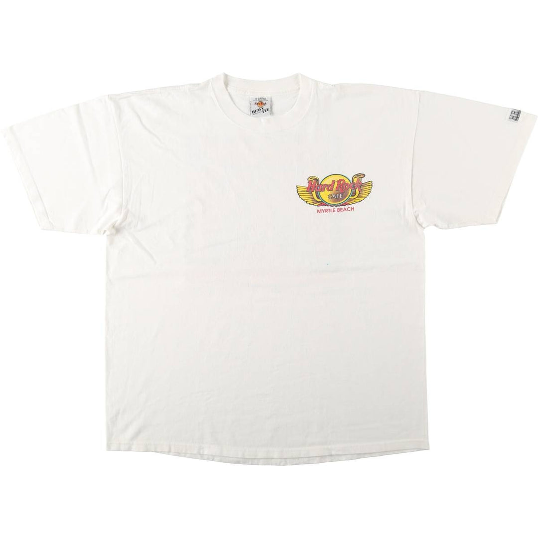 90'S HARD ROCK CAFE Heavy Tee Advertising T-shirt Made in USA Men's XL Vintage cotton white type Vintage Second Hand
