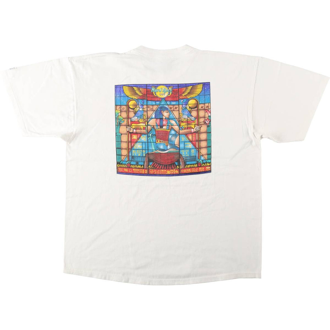 90'S HARD ROCK CAFE Heavy Tee Advertising T-shirt Made in USA Men's XL Vintage cotton white type Vintage Second Hand