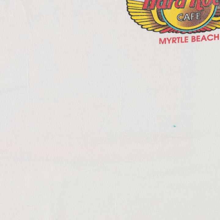 90'S HARD ROCK CAFE Heavy Tee Advertising T-shirt Made in USA Men's XL Vintage cotton white type Vintage Second Hand