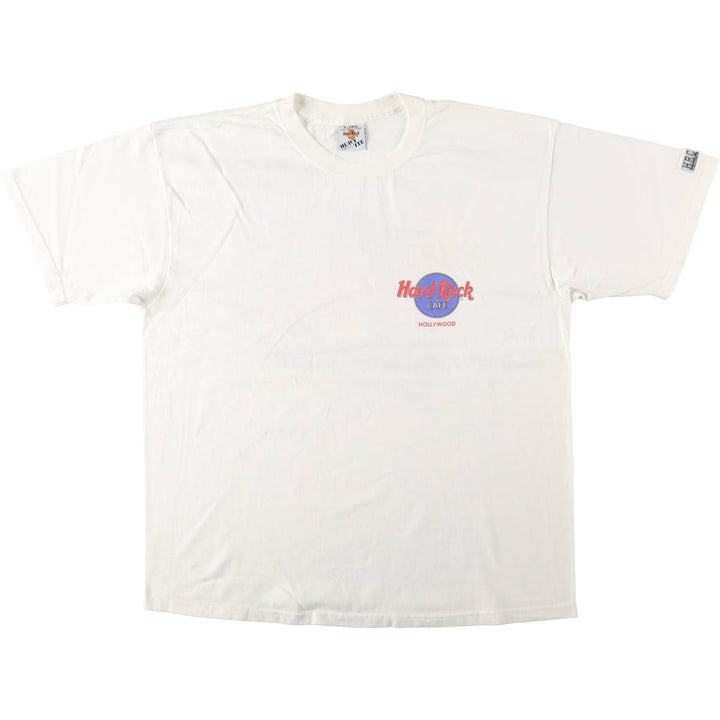 90'S HARD ROCK CAFE Heavy Tee Advertising T-shirt Made in USA Men's XL Vintage cotton white type Vintage Second Hand