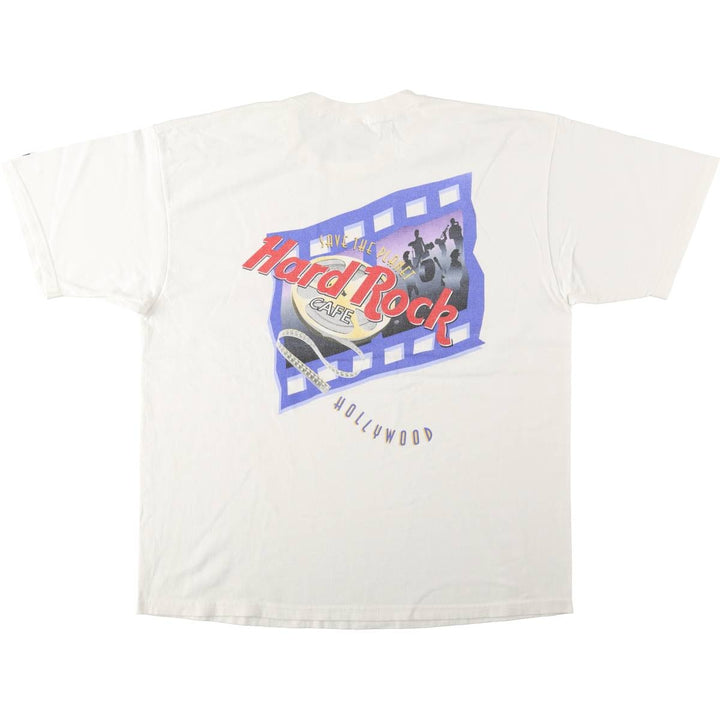 90'S HARD ROCK CAFE Heavy Tee Advertising T-shirt Made in USA Men's XL Vintage cotton white type Vintage Second Hand