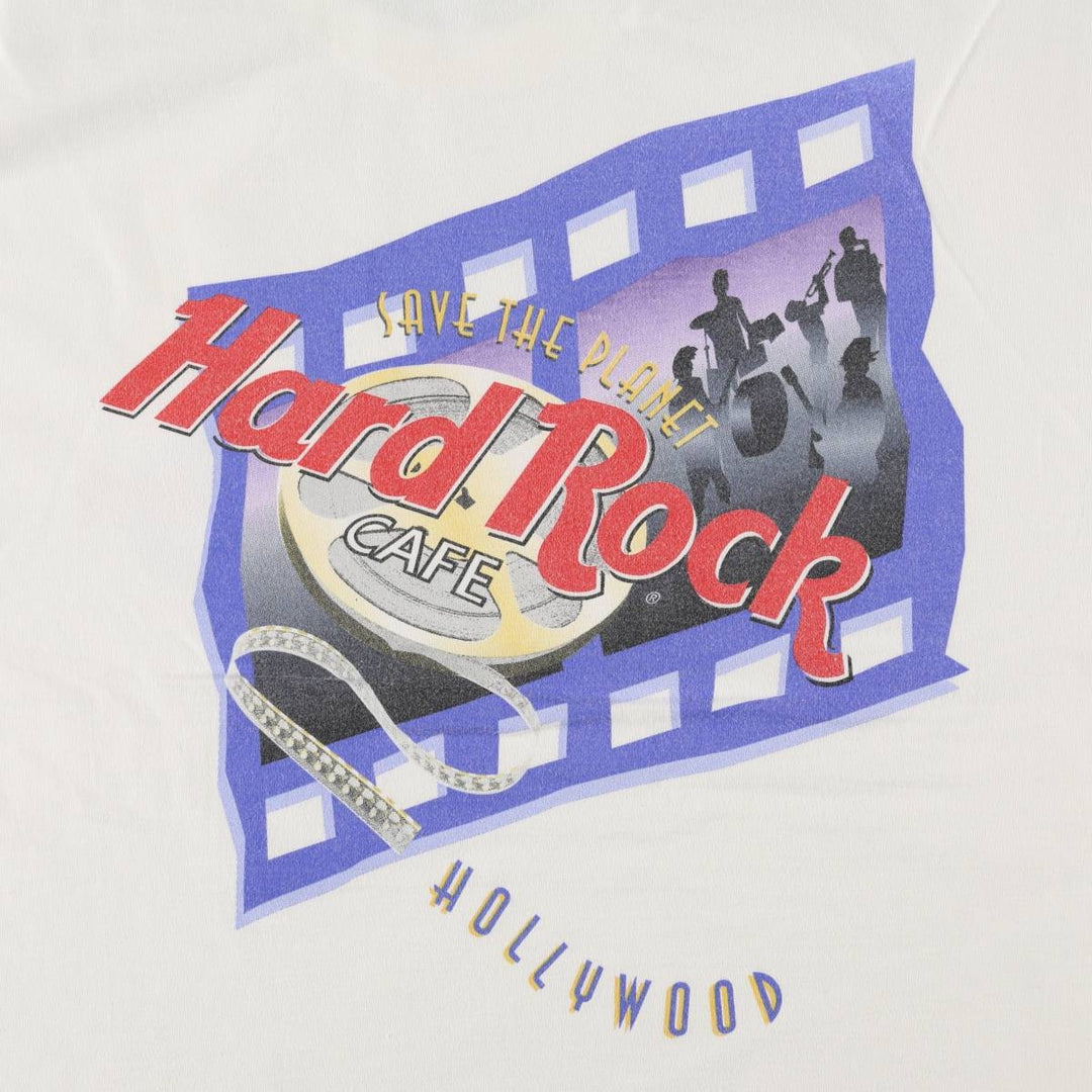 90'S HARD ROCK CAFE Heavy Tee Advertising T-shirt Made in USA Men's XL Vintage cotton white type Vintage Second Hand