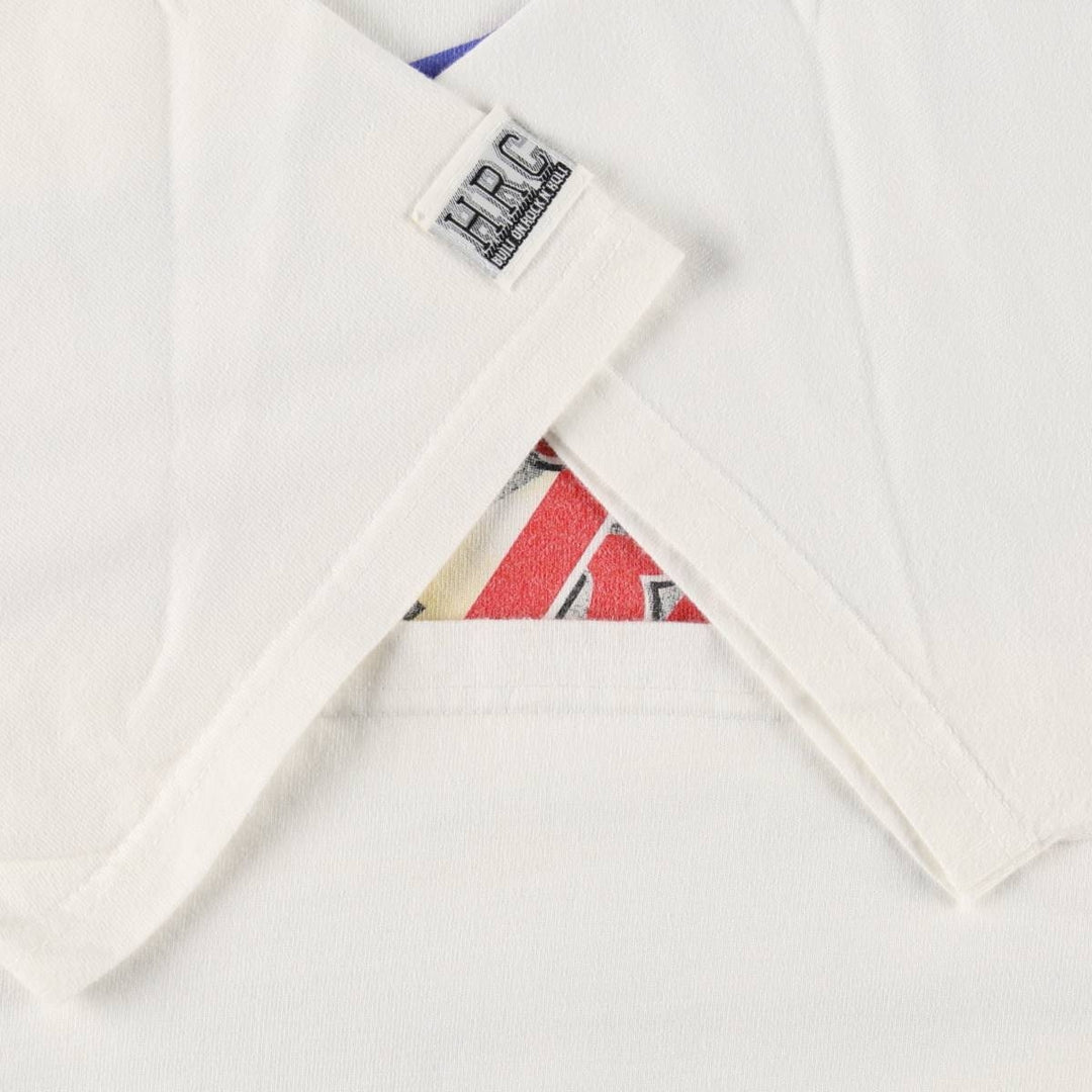 90'S HARD ROCK CAFE Heavy Tee Advertising T-shirt Made in USA Men's XL Vintage cotton white type Vintage Second Hand