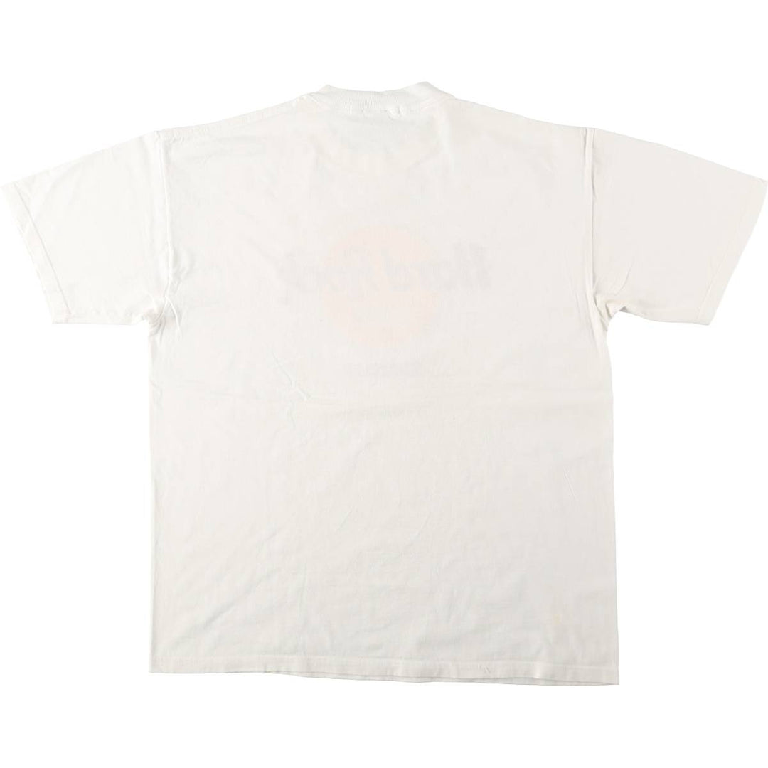 HARD ROCK CAFE Hard Rock Cafe Advertising T-shirt Made in USA Men's L size cotton white type Vintage Second Hand