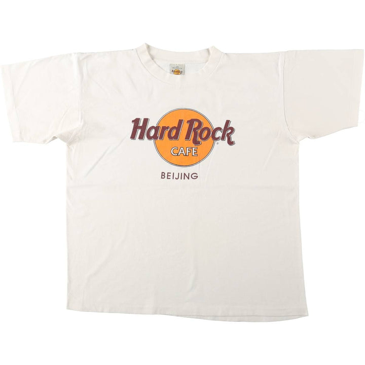 90'S HARD ROCK CAFE Hard Rock Cafe Advertising T-shirt Men's L equivalent Vintage cotton white type Vintage Second Hand