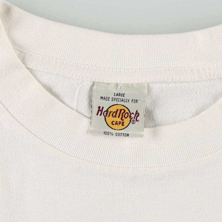 90'S HARD ROCK CAFE Hard Rock Cafe Advertising T-shirt Men's L equivalent Vintage cotton white type Vintage Second Hand