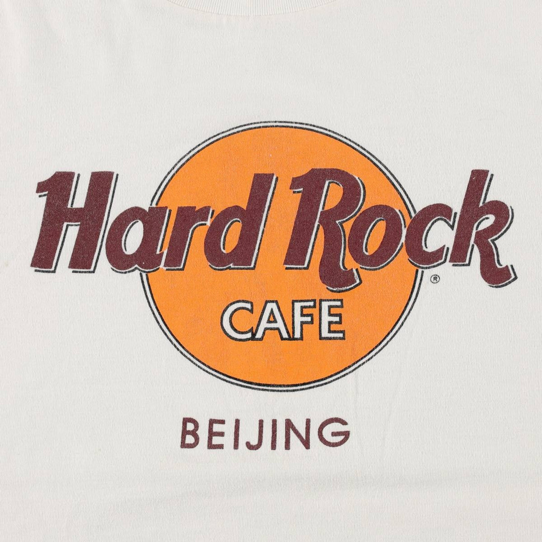 90'S HARD ROCK CAFE Hard Rock Cafe Advertising T-shirt Men's L equivalent Vintage cotton white type Vintage Second Hand