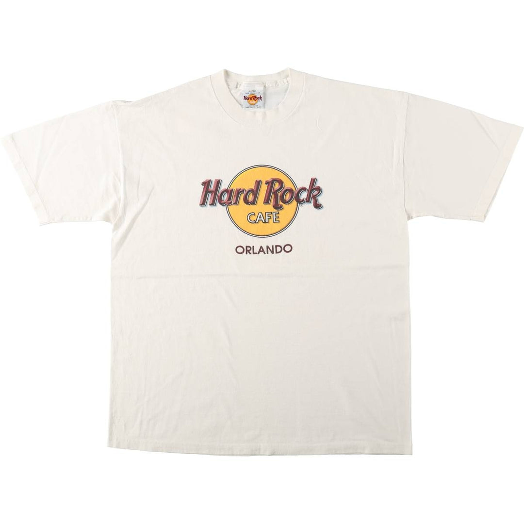 90'S HARD ROCK CAFE Hard Rock Cafe Advertising T-shirt Made in USA Men's L Vintage cotton white type Vintage Second Hand