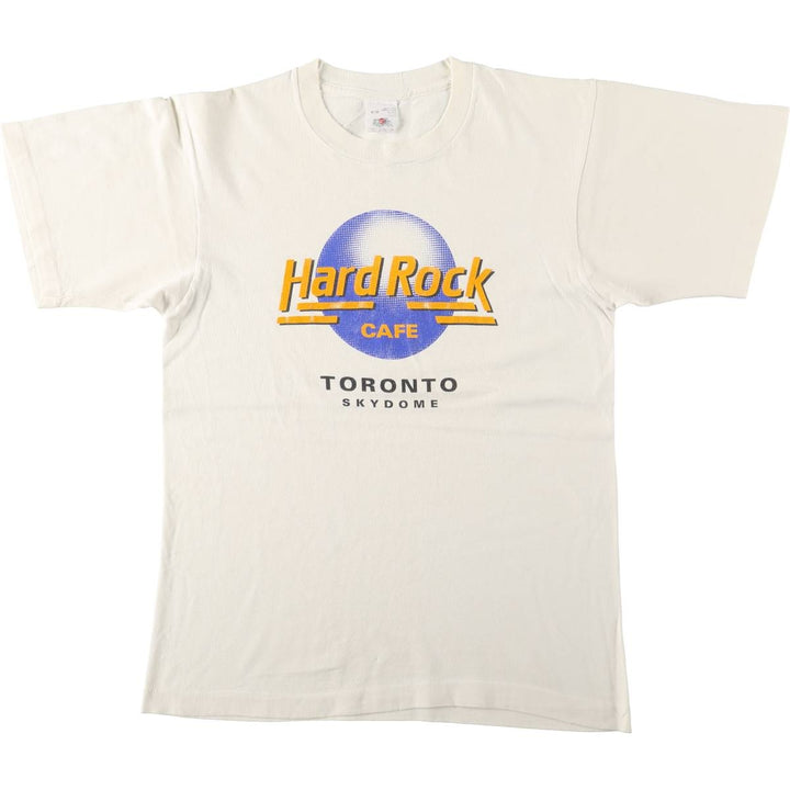 90'S Fruit of the Loom Hard Rock Cafe Advertising T-Shirt, Made in Canada, Men's Size M (approx.), Vintage cotton white type Vintage Second Hand