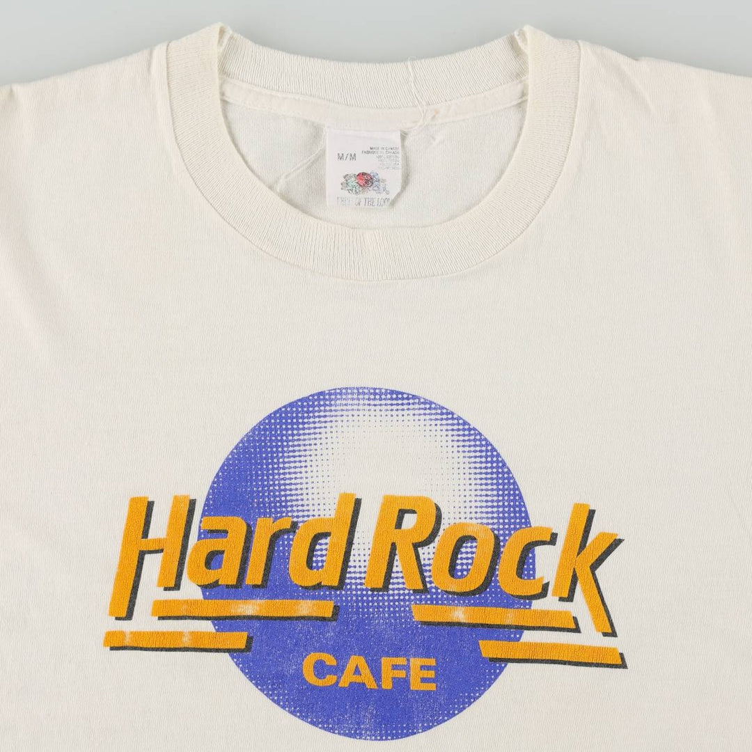 90'S Fruit of the Loom Hard Rock Cafe Advertising T-Shirt, Made in Canada, Men's Size M (approx.), Vintage cotton white type Vintage Second Hand