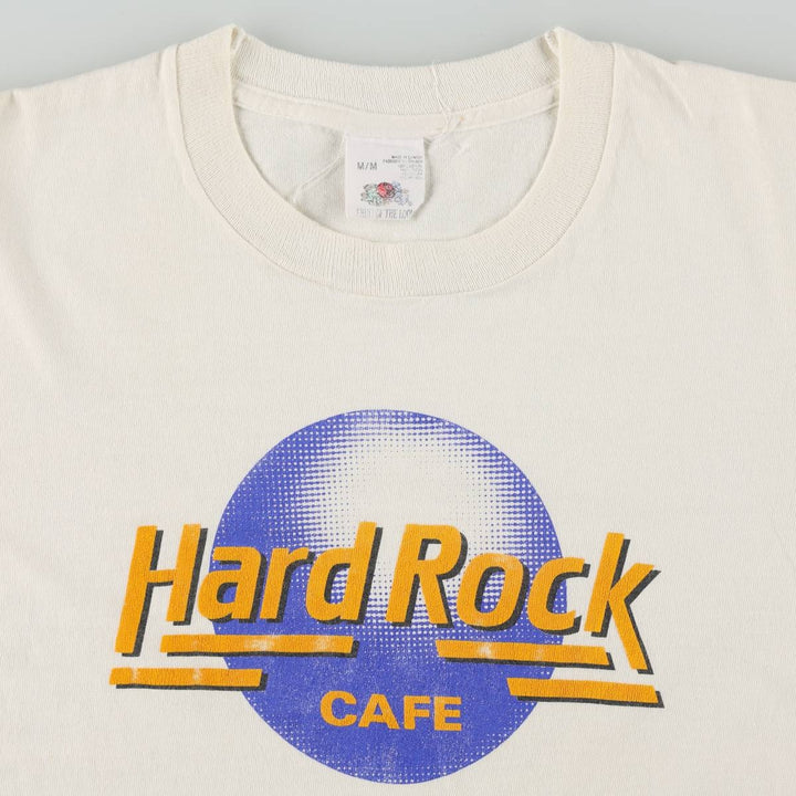 90'S Fruit of the Loom Hard Rock Cafe Advertising T-Shirt, Made in Canada, Men's Size M (approx.), Vintage cotton white type Vintage Second Hand