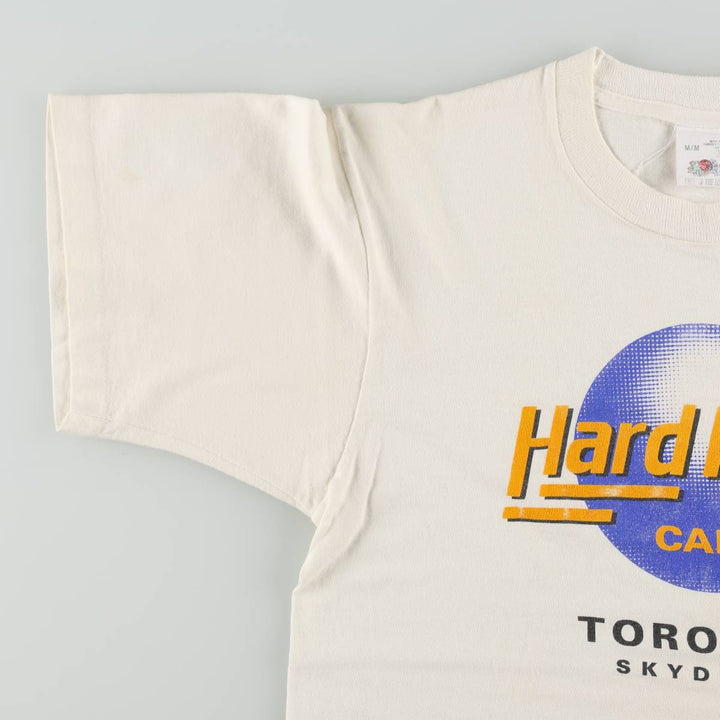 90'S Fruit of the Loom Hard Rock Cafe Advertising T-Shirt, Made in Canada, Men's Size M (approx.), Vintage cotton white type Vintage Second Hand
