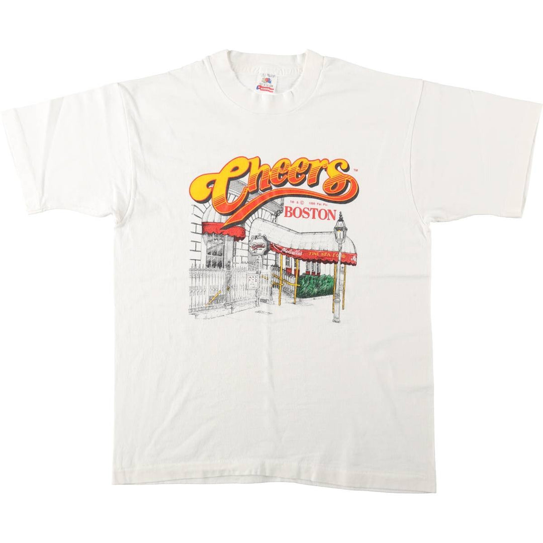 90'S Fruit of the Loom Cheers Advertising T-Shirt, Made in USA, Men's Size L (approx.), Vintage cotton black type Vintage Second Hand
