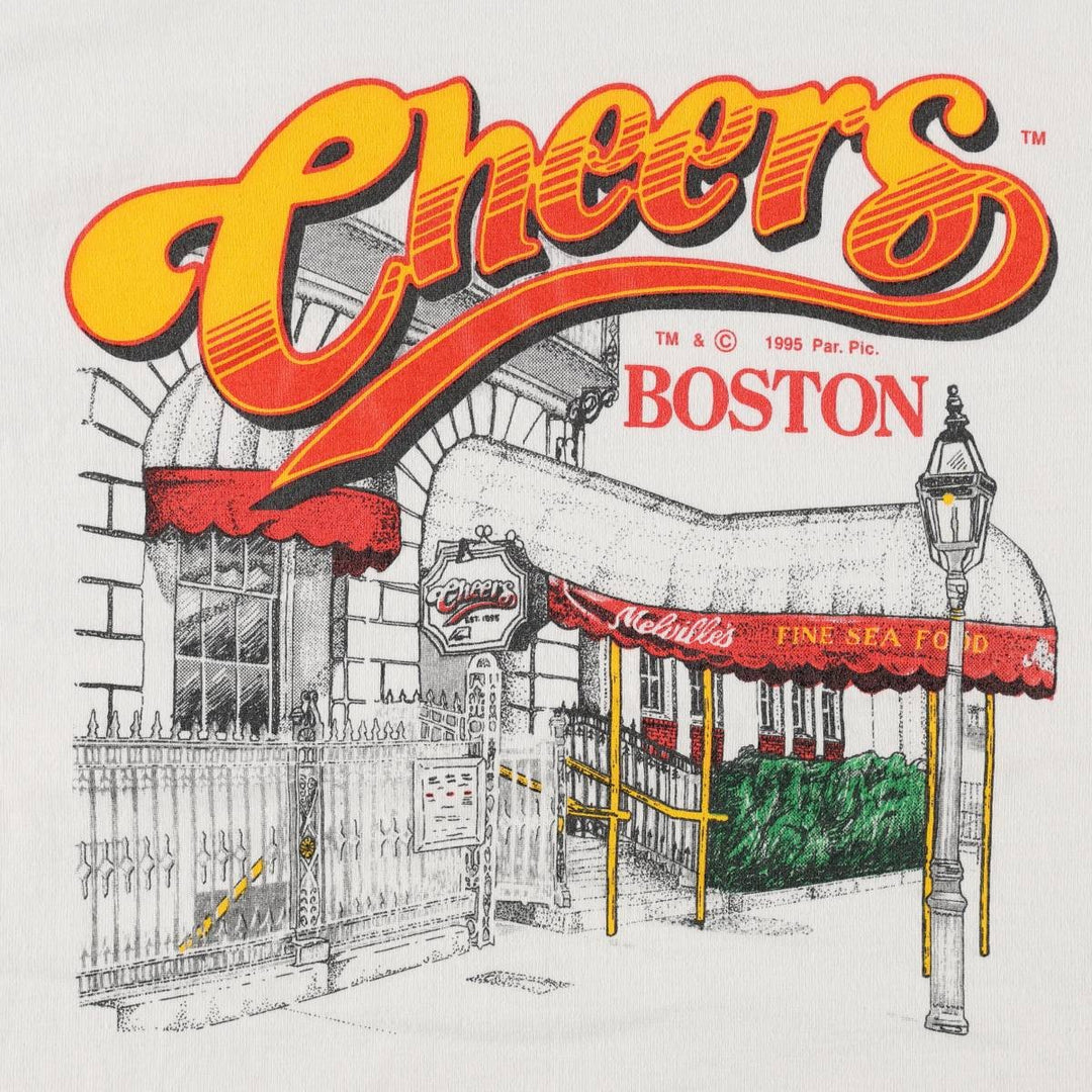 90'S Fruit of the Loom Cheers Advertising T-Shirt, Made in USA, Men's Size L (approx.), Vintage cotton black type Vintage Second Hand