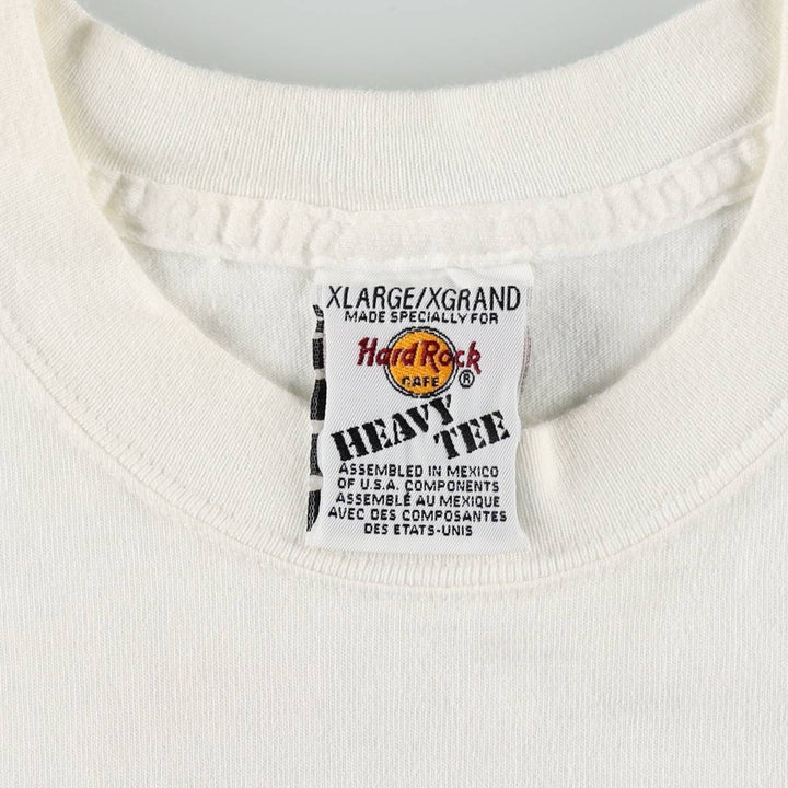 90'S HARD ROCK CAFE Heavy Tee Advertising T-shirt Men's XL Vintage cotton white type Vintage Second Hand