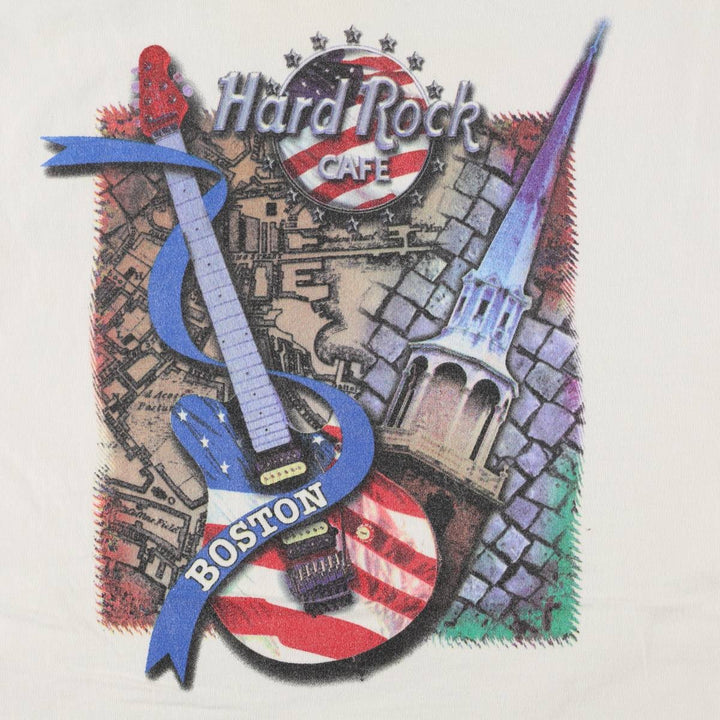 90'S HARD ROCK CAFE Heavy Tee Advertising T-shirt Men's XL Vintage cotton white type Vintage Second Hand