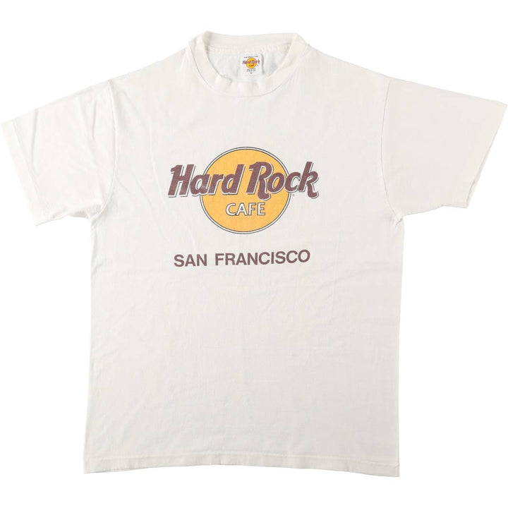 90'S HARD ROCK CAFE Hard Rock Cafe Advertising T-shirt Made in USA Men's L Vintage cotton white type Vintage Second Hand