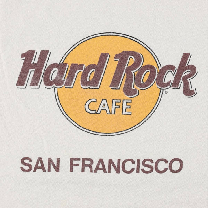 90'S HARD ROCK CAFE Hard Rock Cafe Advertising T-shirt Made in USA Men's L Vintage cotton white type Vintage Second Hand