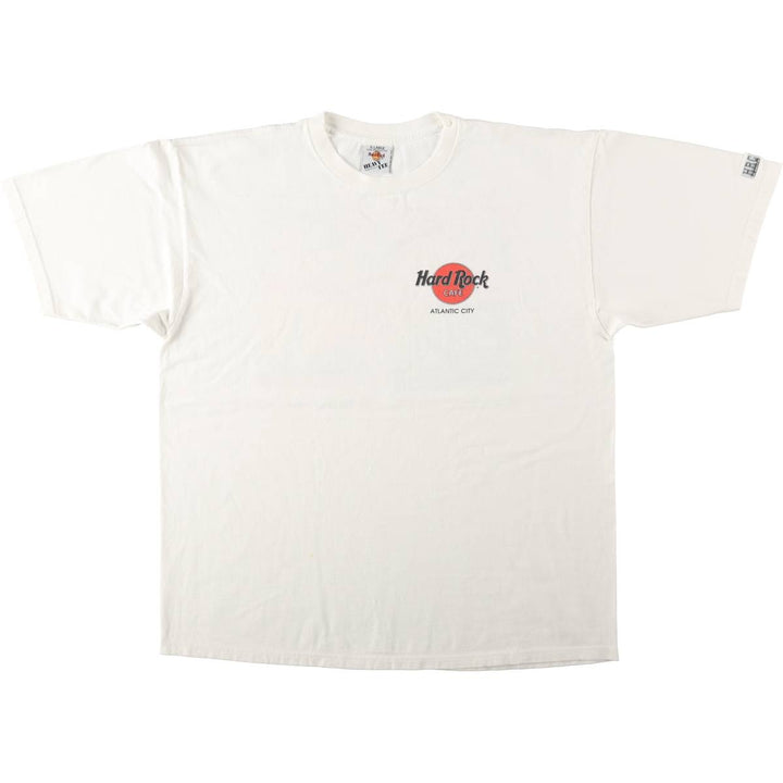90'S HARD ROCK CAFE Heavy Tee Advertising T-shirt Made in USA Men's XL Vintage cotton white type Vintage Second Hand