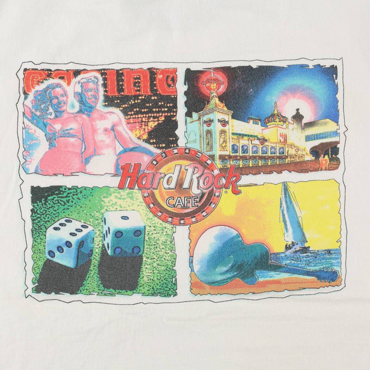 90'S HARD ROCK CAFE Heavy Tee Advertising T-shirt Made in USA Men's XL Vintage cotton white type Vintage Second Hand