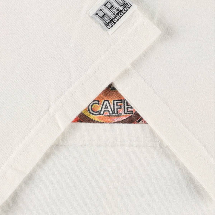 90'S HARD ROCK CAFE Heavy Tee Advertising T-shirt Made in USA Men's XL Vintage cotton white type Vintage Second Hand