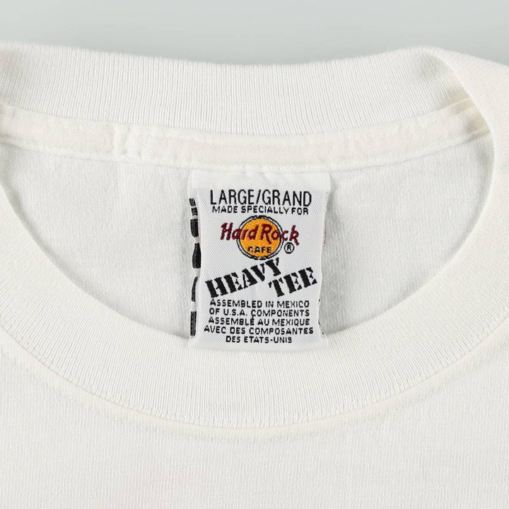 90'S Hard Rock Cafe Heavy Tee Advertising T-Shirt, Men's Size L (approx.), Vintage cotton white type Vintage Second Hand