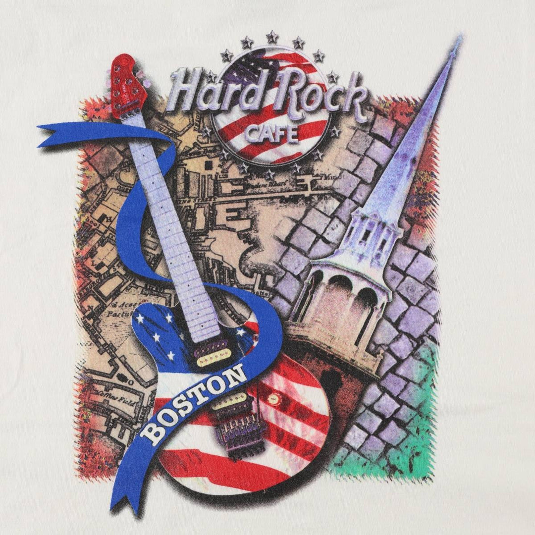 90'S Hard Rock Cafe Heavy Tee Advertising T-Shirt, Men's Size L (approx.), Vintage cotton white type Vintage Second Hand