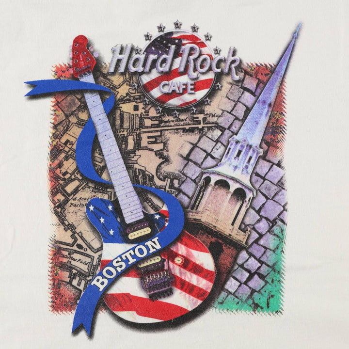 90'S Hard Rock Cafe Heavy Tee Advertising T-Shirt, Men's Size L (approx.), Vintage cotton white type Vintage Second Hand