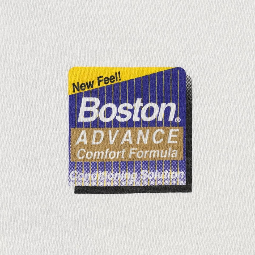 90'S Gildan Heavy Weight Boston Advance Advertising T-Shirt, Made in Canada, Men's XL equivalent, Vintage cotton white type Vintage Second Hand