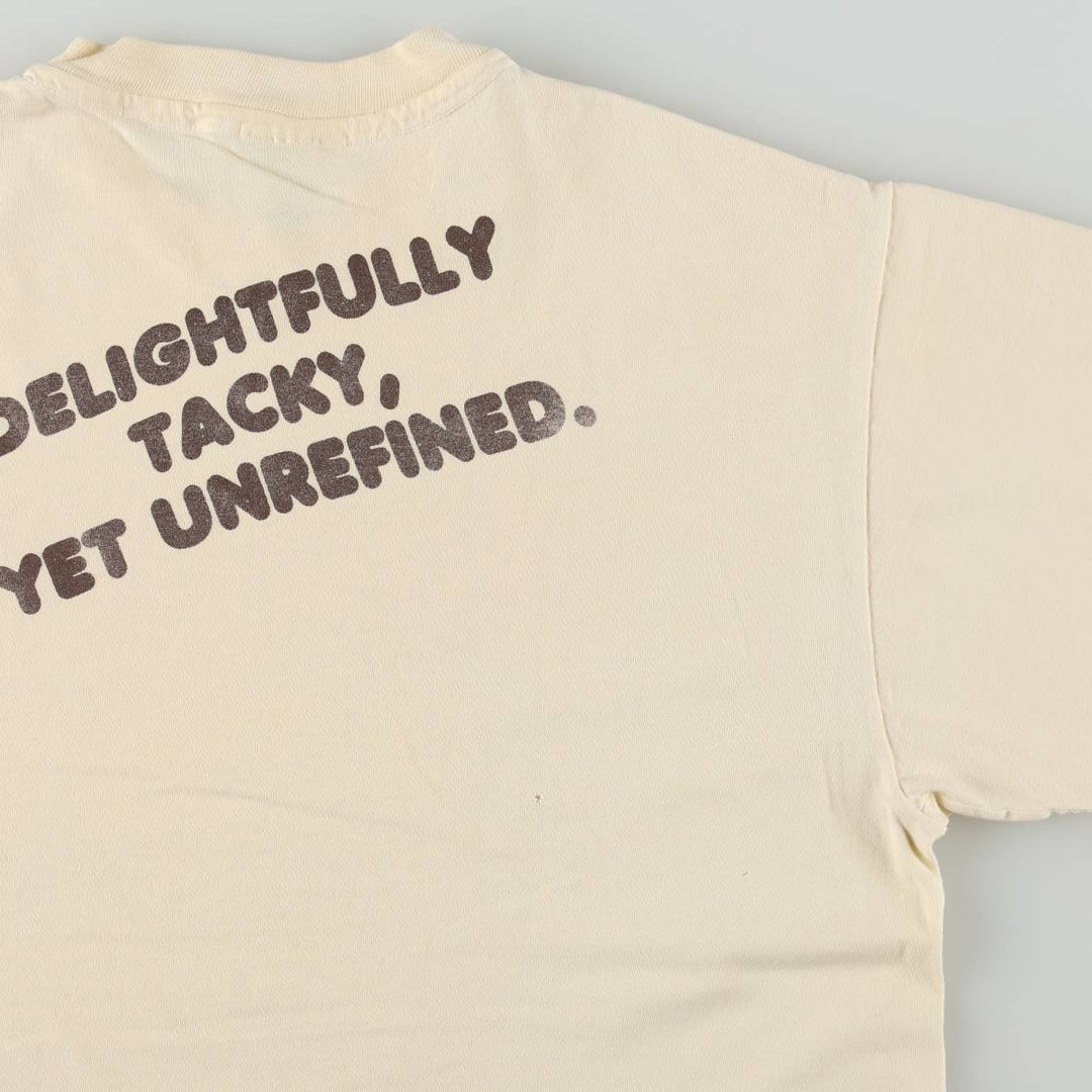 90'S Hanes BEEFY-T HOOTERS advertising t-shirt, made in USA, men's size L equivalent, vintage. cotton unbleached Vintage Second Hand