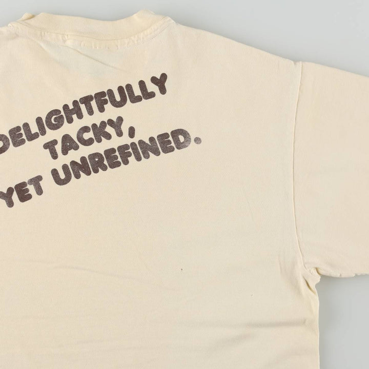 90'S Hanes BEEFY-T HOOTERS advertising t-shirt, made in USA, men's size L equivalent, vintage. cotton unbleached Vintage Second Hand