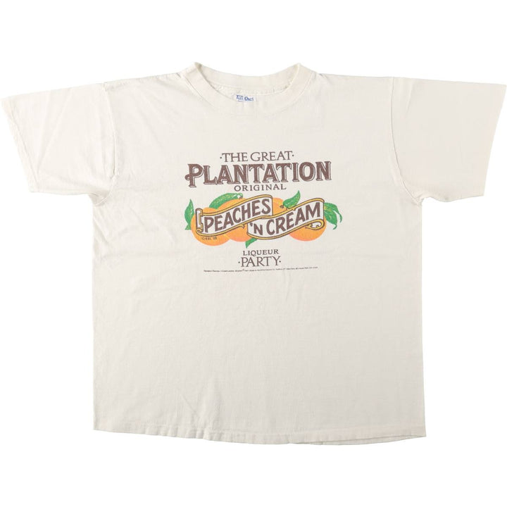 80'S Tuff-Ones by Champion The Great Plantation Advertising T-Shirt, Made in USA, Men's XL equivalent, Vintage cotton white type Vintage Second Hand