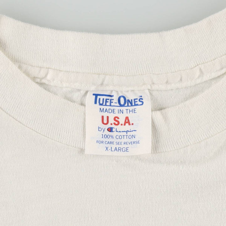 80'S Tuff-Ones by Champion The Great Plantation Advertising T-Shirt, Made in USA, Men's XL equivalent, Vintage cotton white type Vintage Second Hand