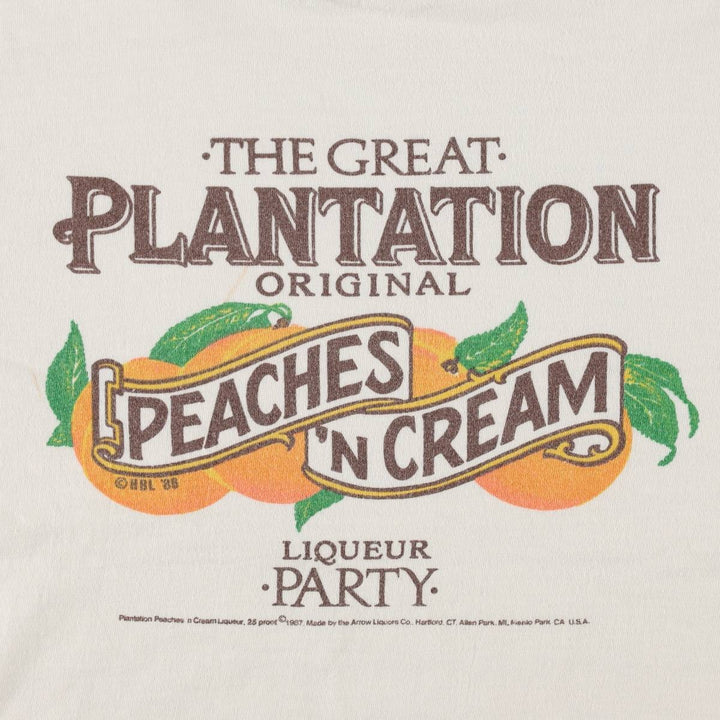 80'S Tuff-Ones by Champion The Great Plantation Advertising T-Shirt, Made in USA, Men's XL equivalent, Vintage cotton white type Vintage Second Hand