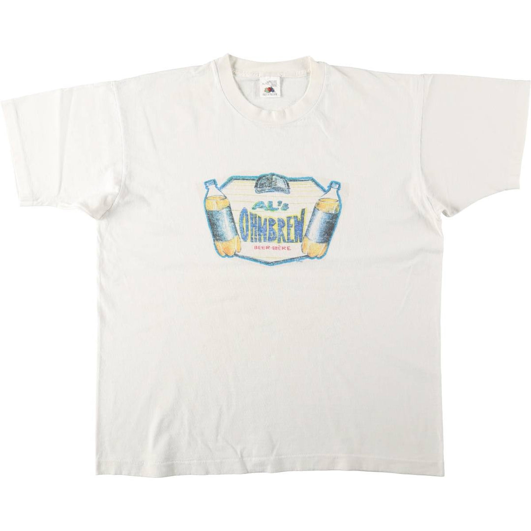90'S Fruit of the Loom Advertising T-shirt, Made in Canada, Men's XL, Vintage cotton white type Vintage Second Hand