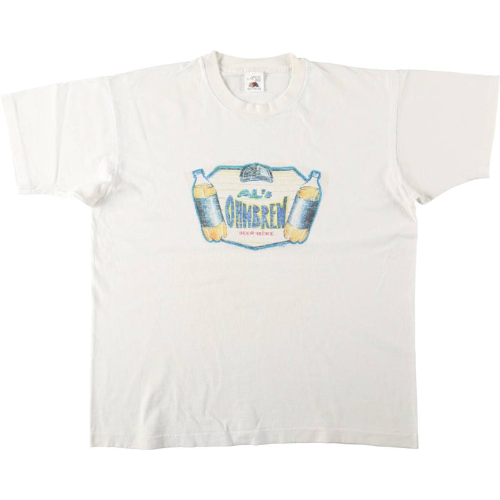 90'S Fruit of the Loom Advertising T-shirt, Made in Canada, Men's XL, Vintage cotton white type Vintage Second Hand