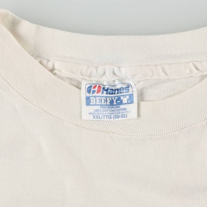 90'S Hanes BEEFY-T HOOTERS advertising t-shirt, made in USA, men's size XXL equivalent, vintage. cotton white type Vintage Second Hand