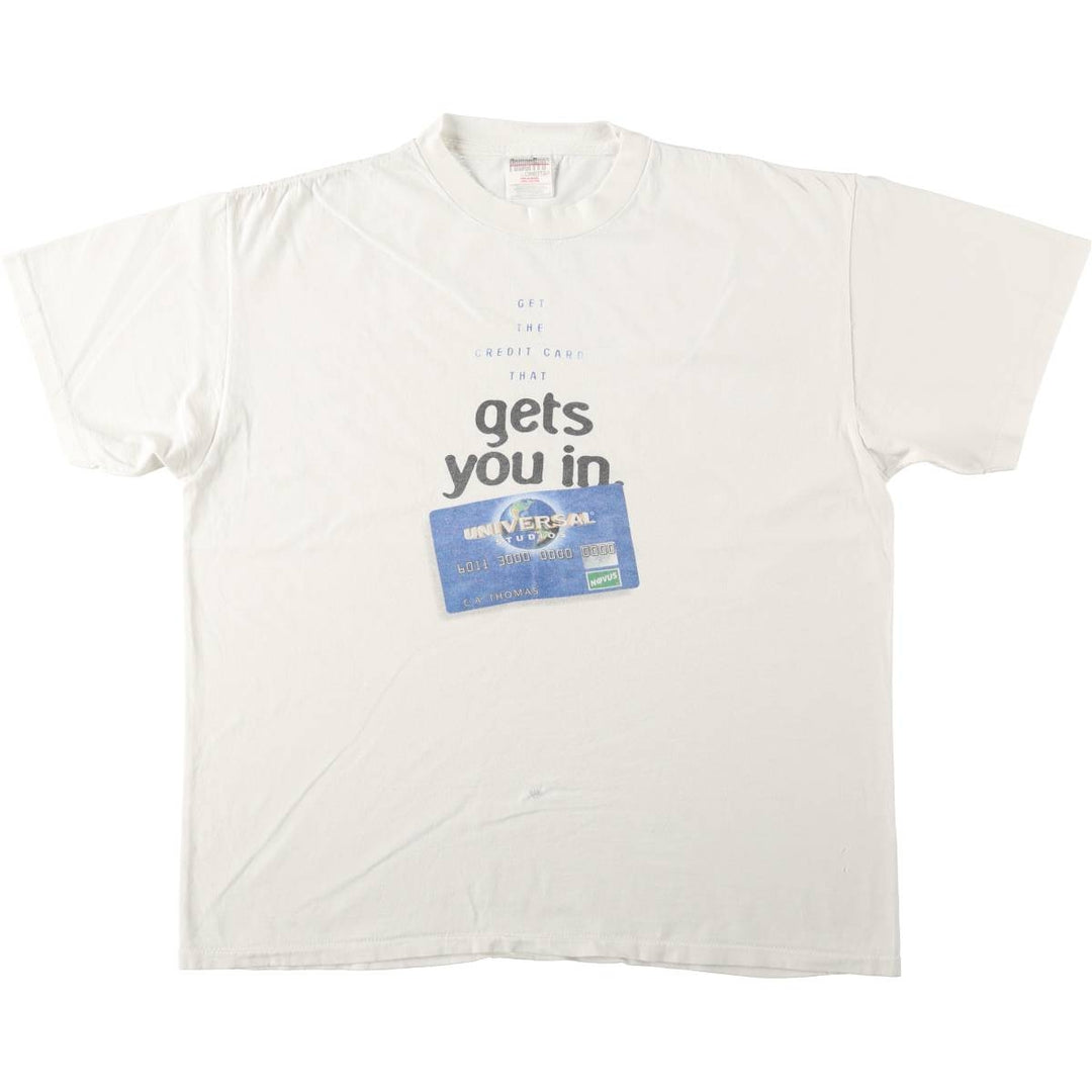 90'S POWER PRO by ONEITA UNIVERSAL STUDIO Advertising T-Shirt, Men's XL equivalent, Vintage cotton white type Vintage Second Hand
