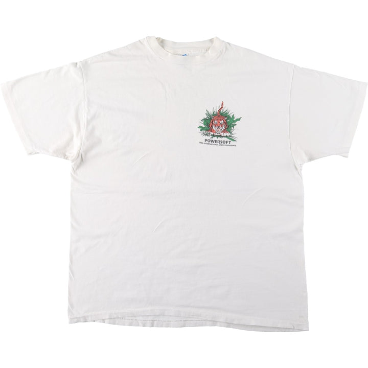 90'S Hanes BEEFY-T Animal T-Shirt, Made in USA, Men's XL equivalent, Vintage cotton white type Vintage Second Hand