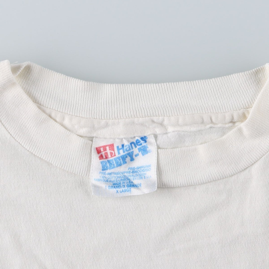 90'S Hanes BEEFY-T Animal T-Shirt, Made in USA, Men's XL equivalent, Vintage cotton white type Vintage Second Hand