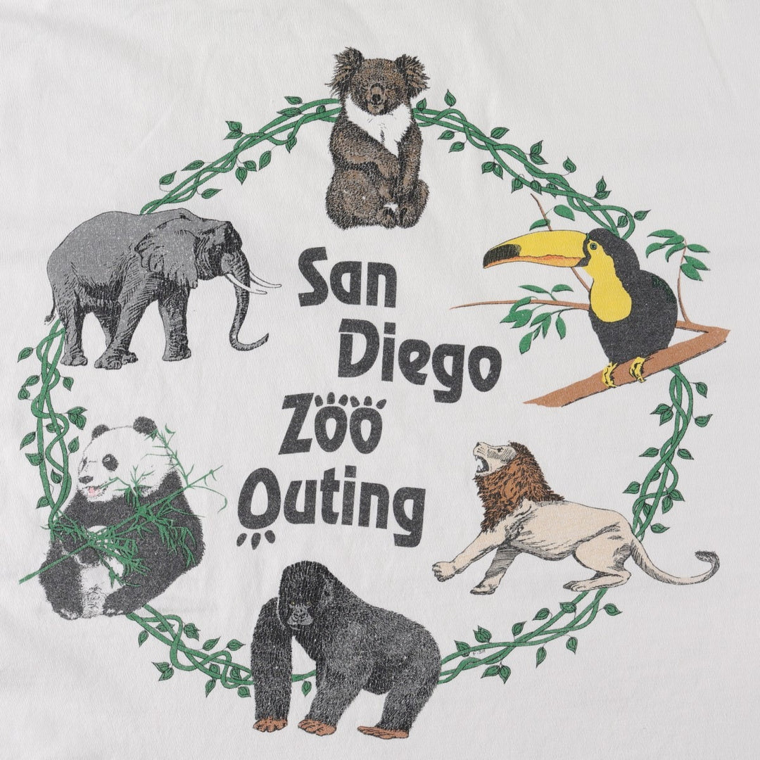 90'S Hanes BEEFY-T Animal T-Shirt, Made in USA, Men's XL equivalent, Vintage cotton white type Vintage Second Hand