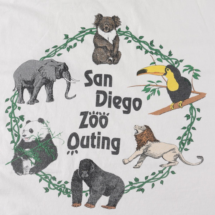 90'S Hanes BEEFY-T Animal T-Shirt, Made in USA, Men's XL equivalent, Vintage cotton white type Vintage Second Hand