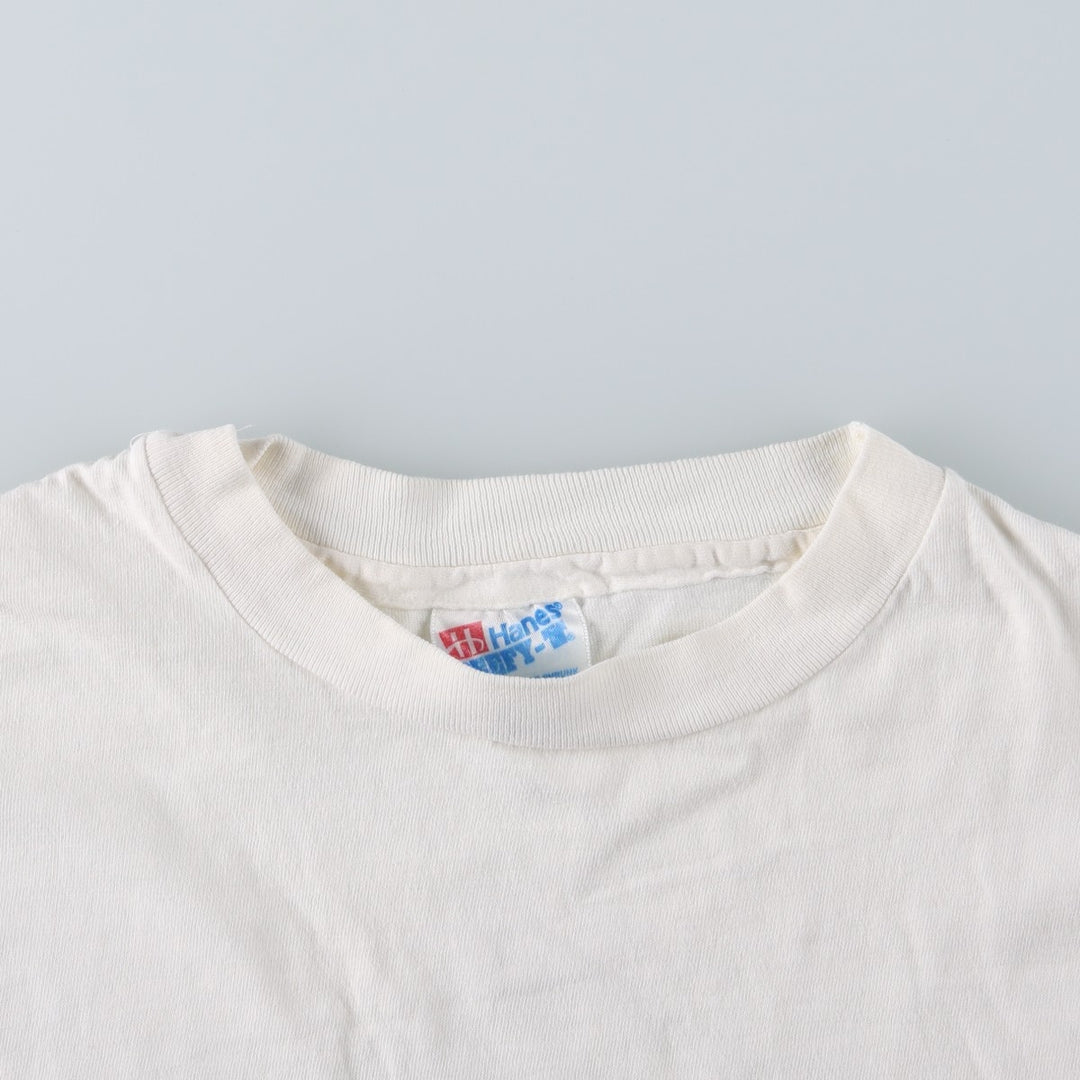 90'S Hanes BEEFY-T Animal T-Shirt, Made in USA, Men's XL equivalent, Vintage cotton white type Vintage Second Hand