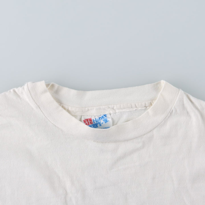 90'S Hanes BEEFY-T Animal T-Shirt, Made in USA, Men's XL equivalent, Vintage cotton white type Vintage Second Hand