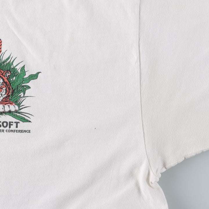 90'S Hanes BEEFY-T Animal T-Shirt, Made in USA, Men's XL equivalent, Vintage cotton white type Vintage Second Hand