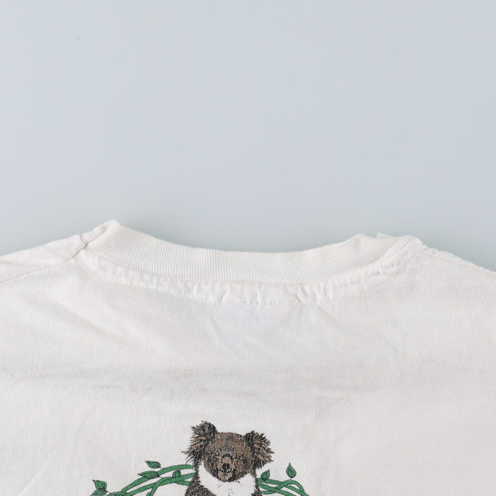 90'S Hanes BEEFY-T Animal T-Shirt, Made in USA, Men's XL equivalent, Vintage cotton white type Vintage Second Hand